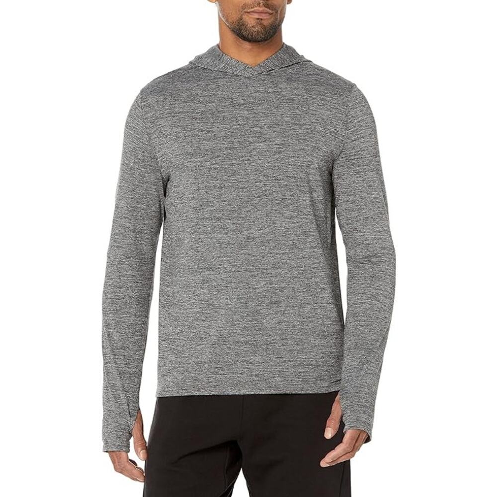 Amazon Essentials Heathered Gray Long Sleeve Hooded T-Shirt Men's Size XXL